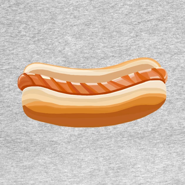 Grilled Hotdog in Bun by Art by Deborah Camp